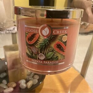 Discontinued Goose creek three wick jar candle papaya paradise 14.5 oz